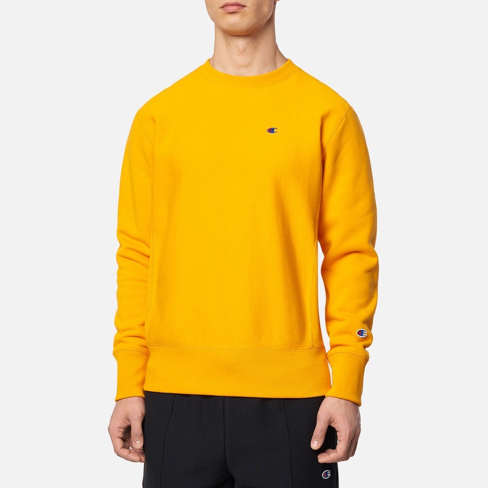 Yellow Gold colored Champion logo pullover
